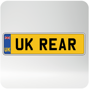 UK Rear Number Plate Car