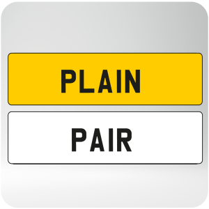 number plates car plain pair